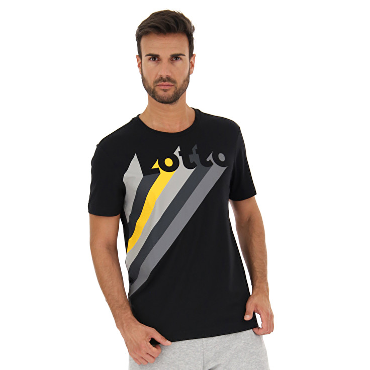 Lotto More Ii Js Camisetas Hombre - Negras - Colombia RKBEXUW-78